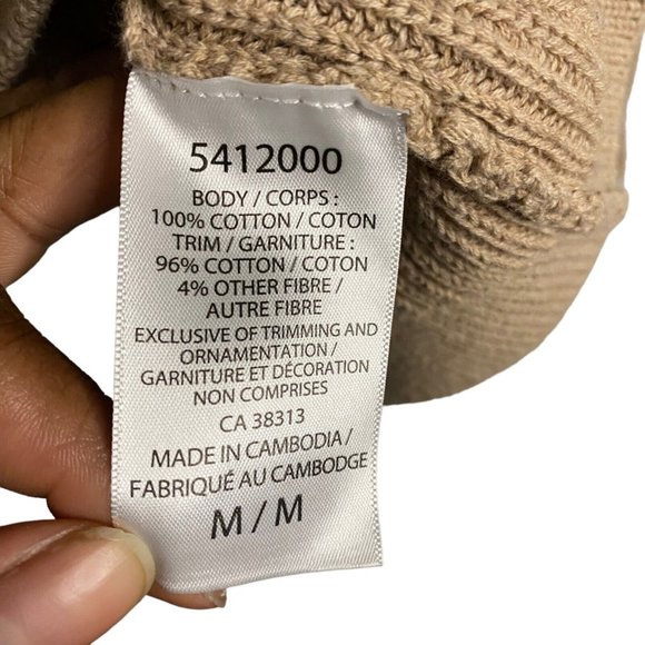 Elle Women's Tan Crewneck Polka Dot Knit Sweater - Picture 6 of 8